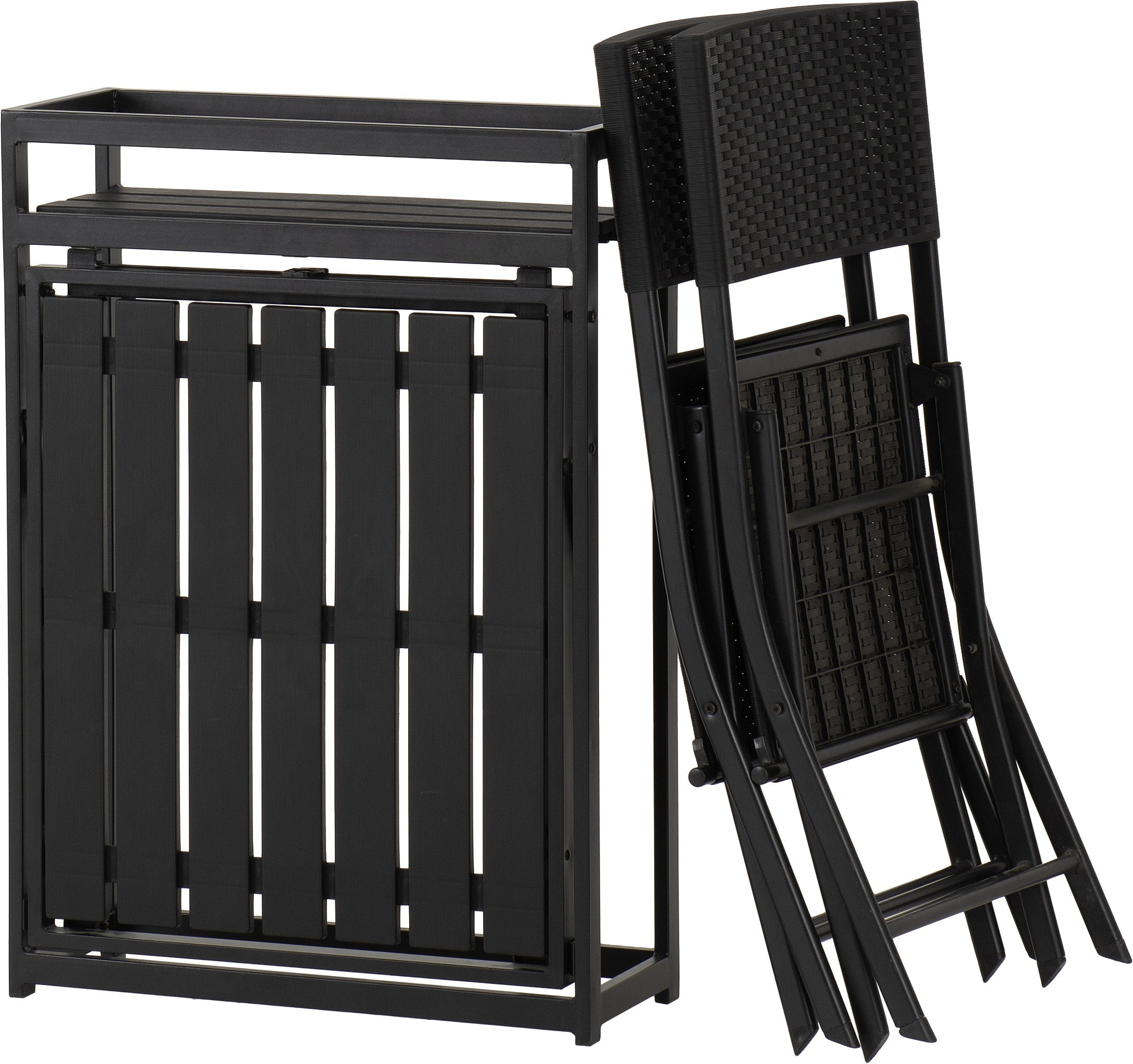 Foldaway 1+2 Garden Set Black