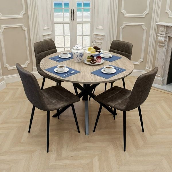 Franko 1.1 Metre Round Table Grey Oak