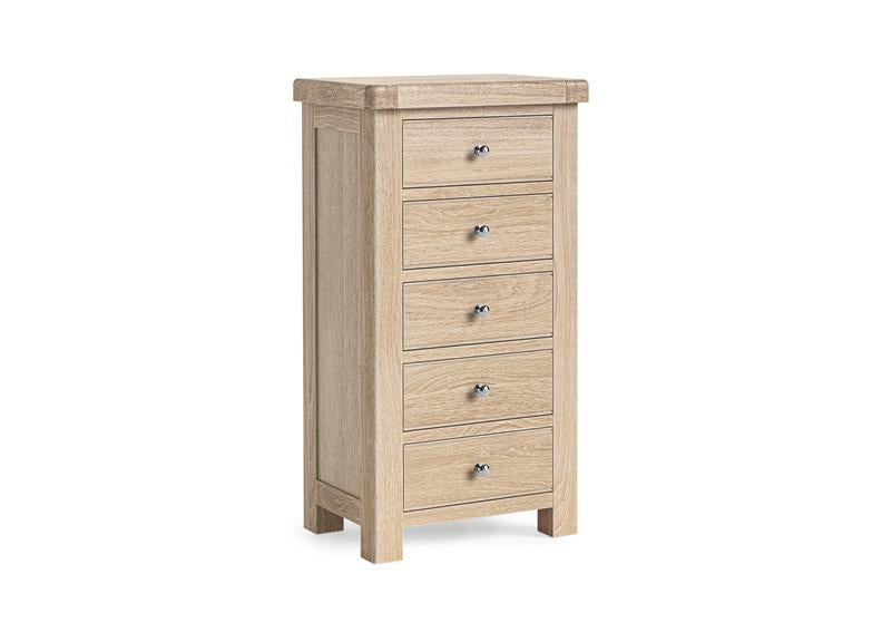 Normandy Tallboy Chest Of Drawers | Bedroom Chest In A Whitewashed Finish