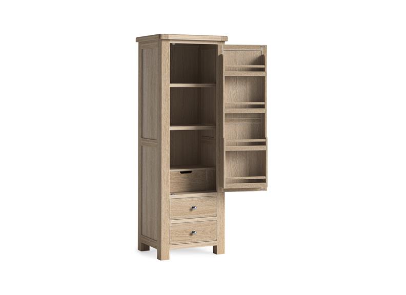 Normandy Single Larder Unit | Whitewashed Oak Kitchen Storage