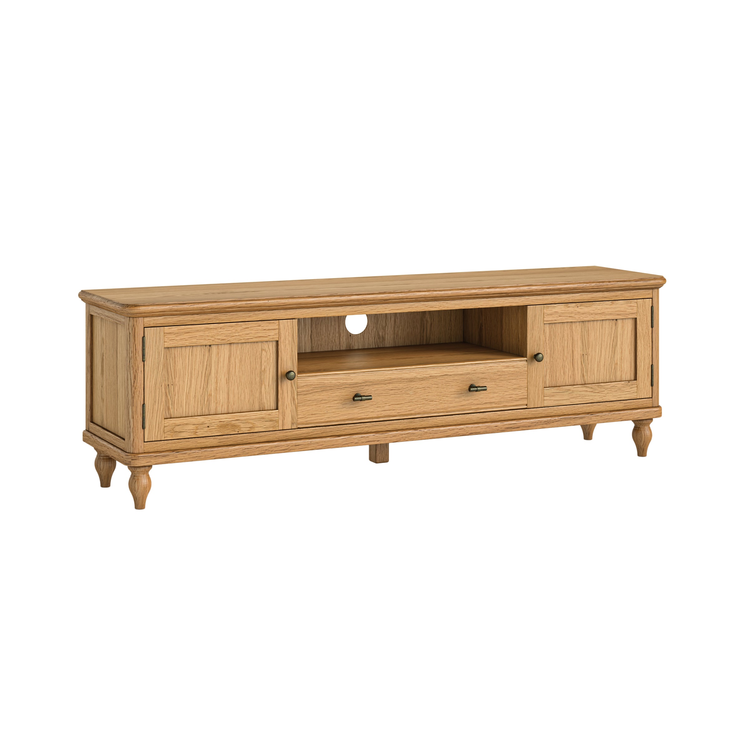 Verona 160cm TV Unit – Solid Oak with Oak Veneer