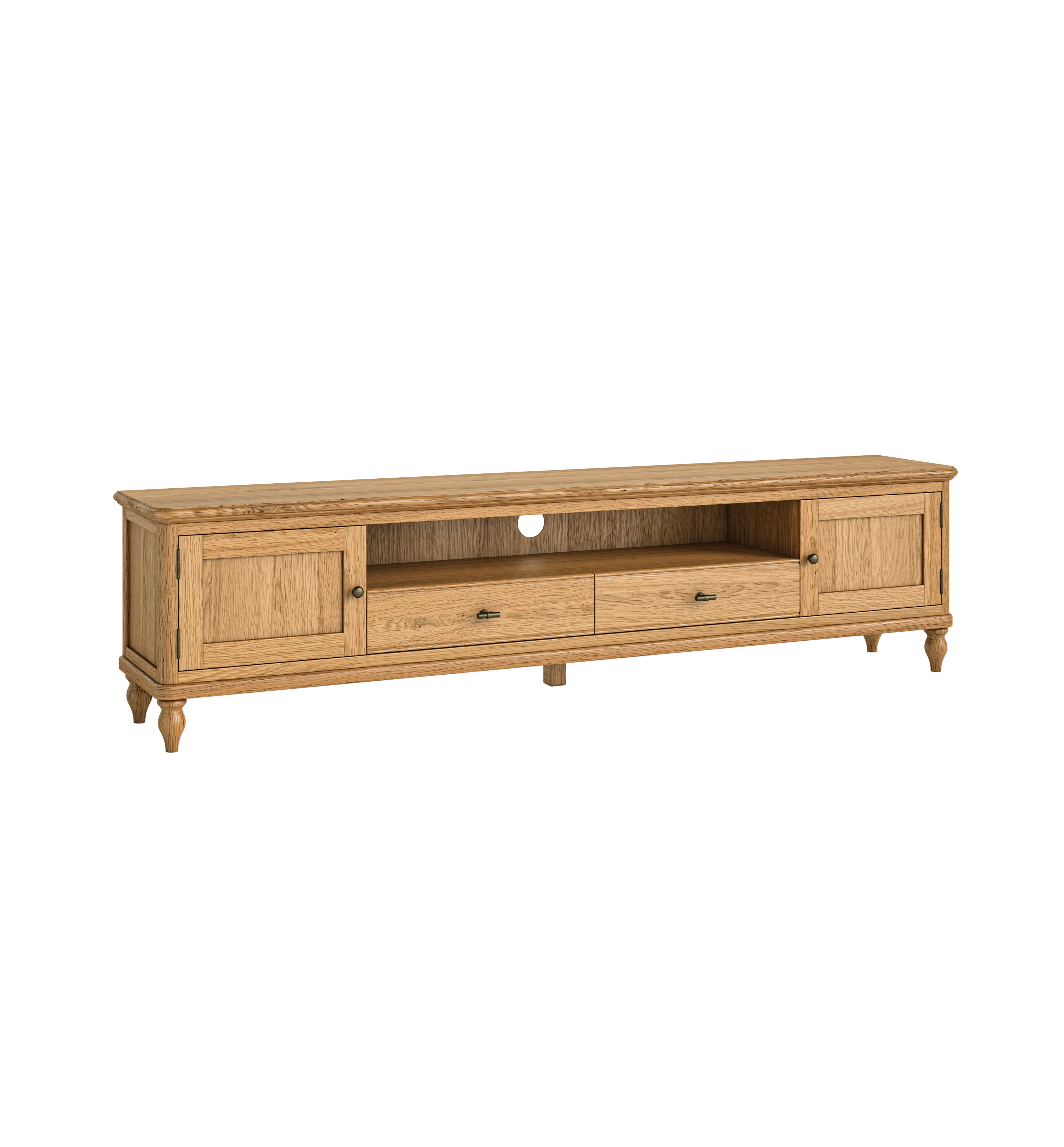 Verona 200cm TV Unit – Solid Oak with Oak Veneer