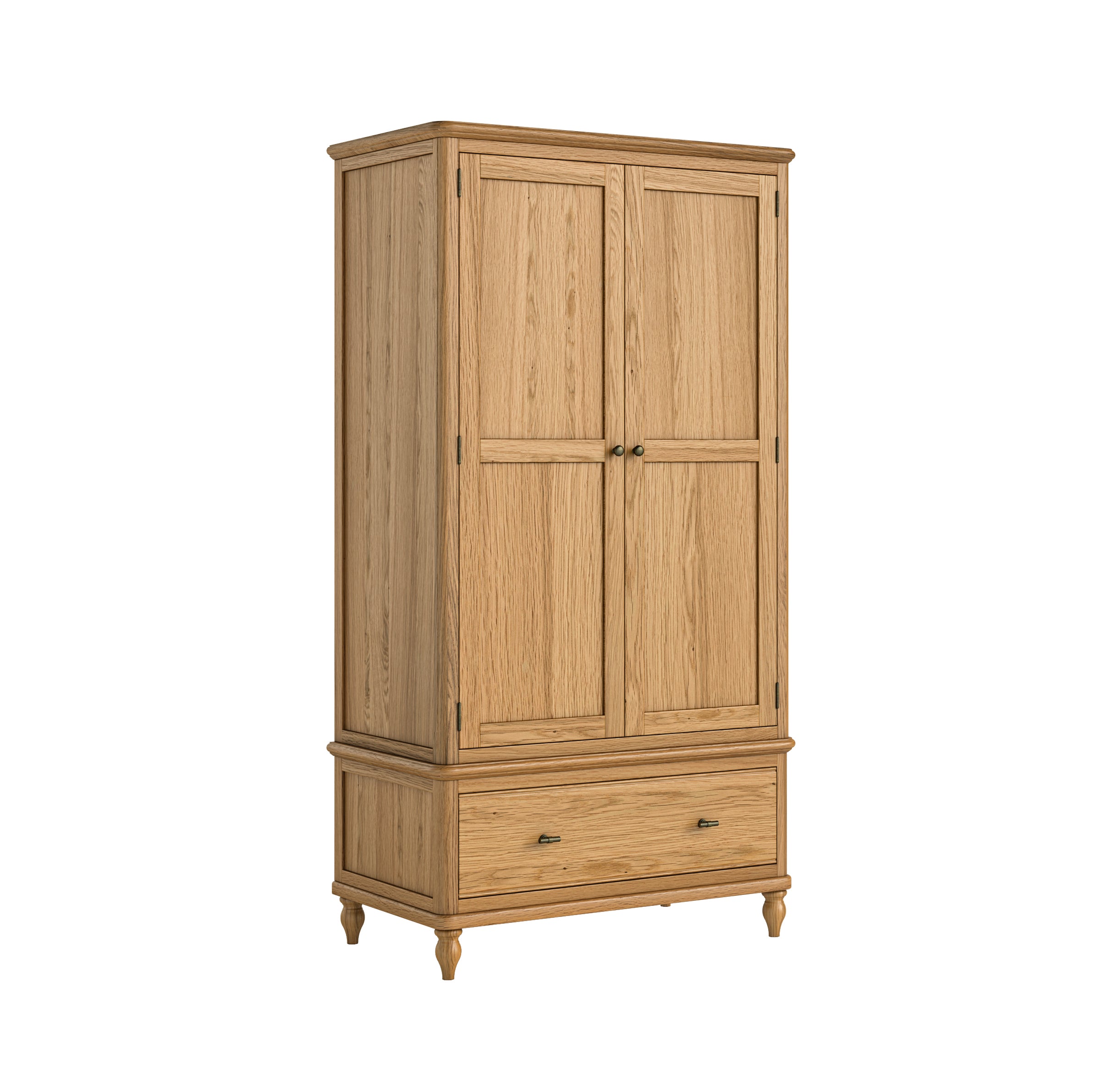 Verona Gents Wardrobe – Solid Oak with Warm Wax Finish