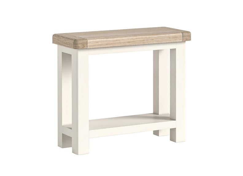 Windsor Sofa End Table - Rustic Country Style Occasional Furniture With A Coconut White Frame & Oak Top – (GLH)
