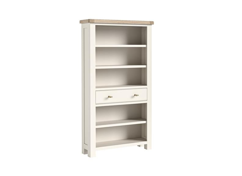Windsor Bookcases - Rustic Country Style Occasional Furniture With A Coconut White Frame & Oak Top – (GLH)