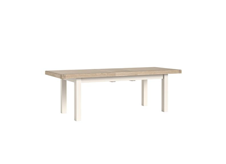 Windsor Dining Tables In Coconut White Frames & Oak Tops – Rustic Country Style Furniture (GLH)