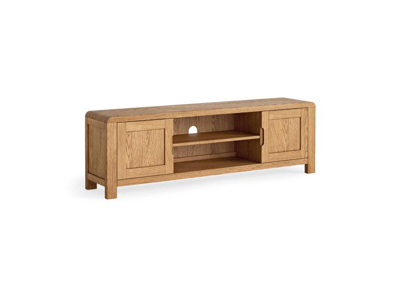 Thurlstone 1.6 m TV Stand – From Oak & Oak Veneers | Modern Media Table