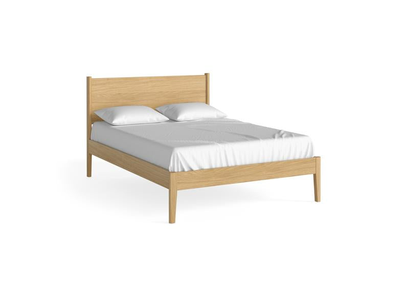 Paris Natural Bed Frame with Tapered Legs – Stylish Modern Oak Finished Bedroom Furniture