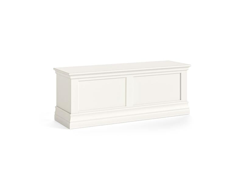 Burgundy Blanket Box – Smooth White Lacquered Bedroom Storage
