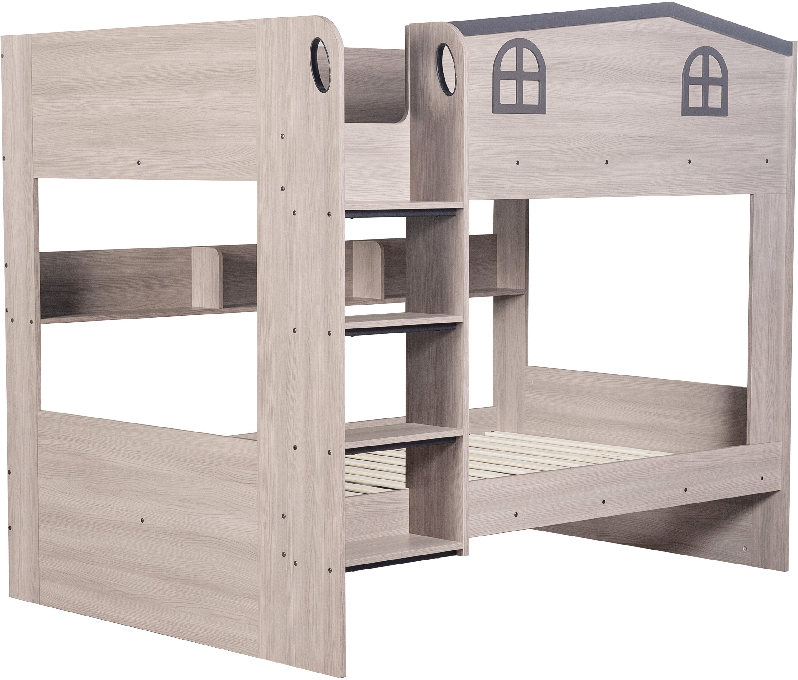 Hector House Bunk Bed – Ash Grey | Small Double or Single Options