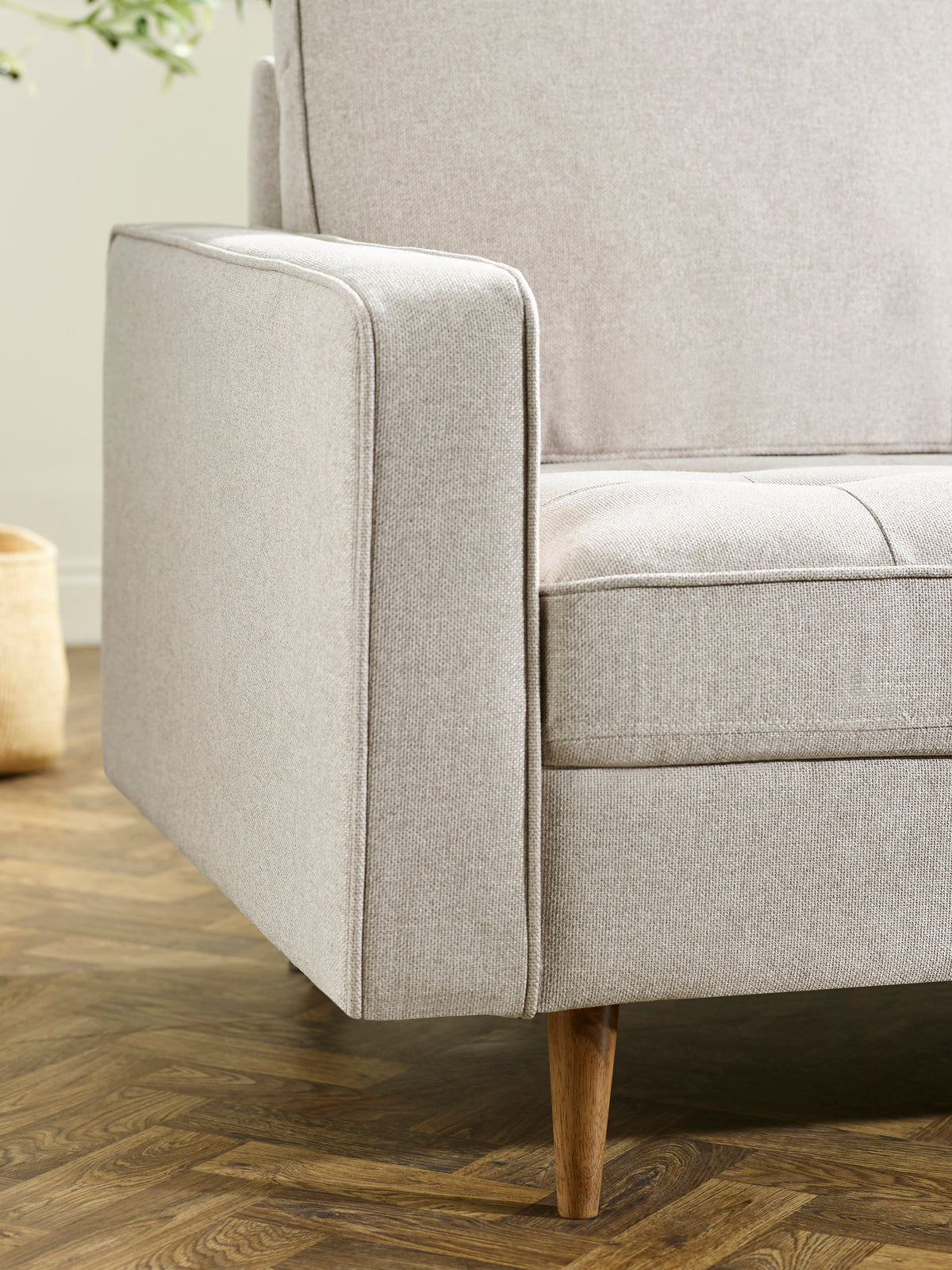 Henrietta Beige Upholstered 2 Seater Sofa