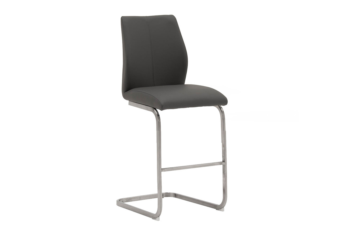 Irma Counter Stool Brushed Metal Frame