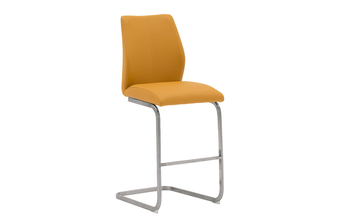 Irma Counter Stool Brushed Metal Frame
