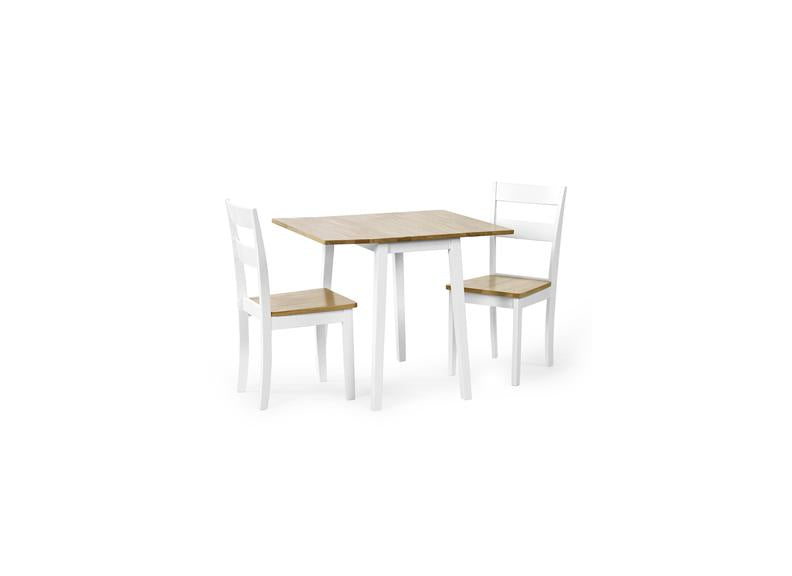 Linwood Compact Dining Table – White Lacquered with Oak Top (Pre-Order 114 cm Rectangular)