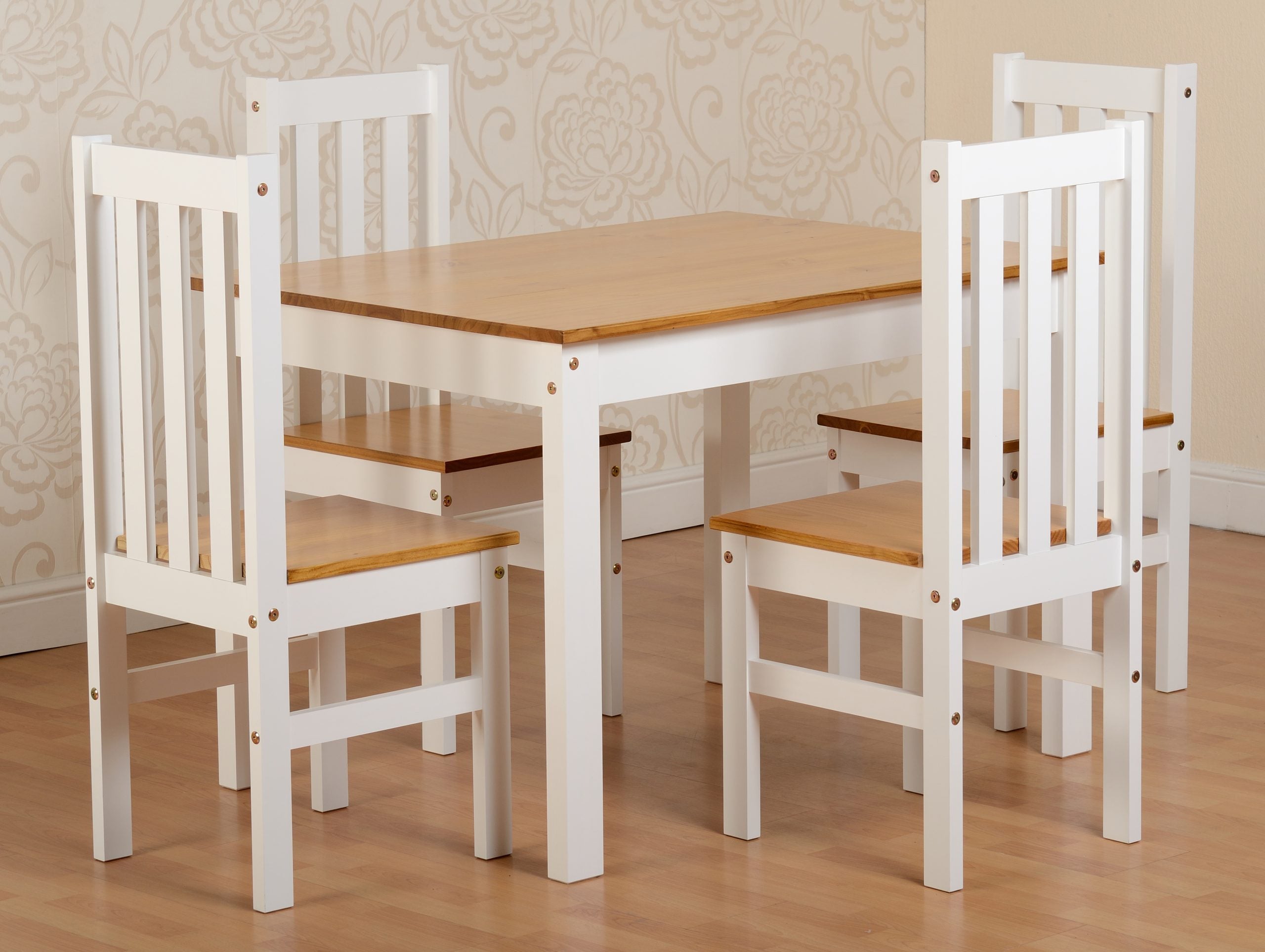 Ludlow 1+4 Dining Set White/Oak Lacquer