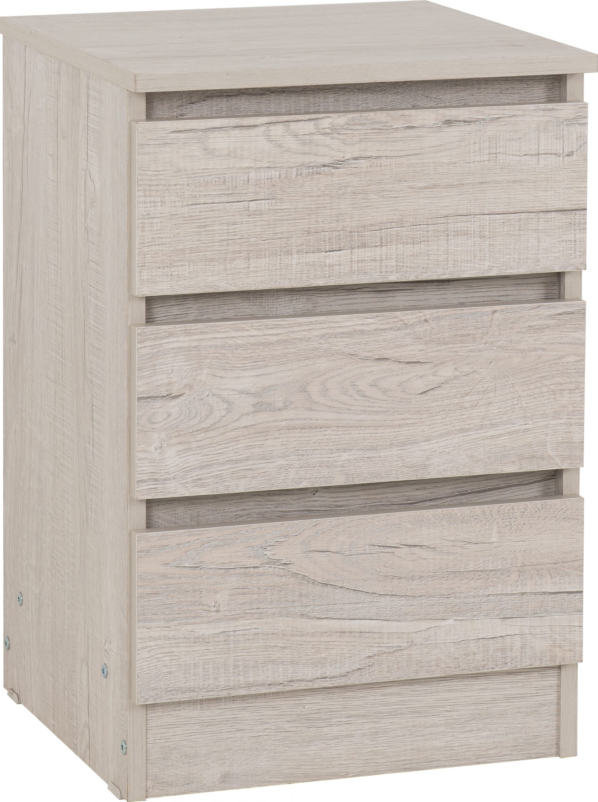 Malvern 3 Drawer Bedside Urban Snow