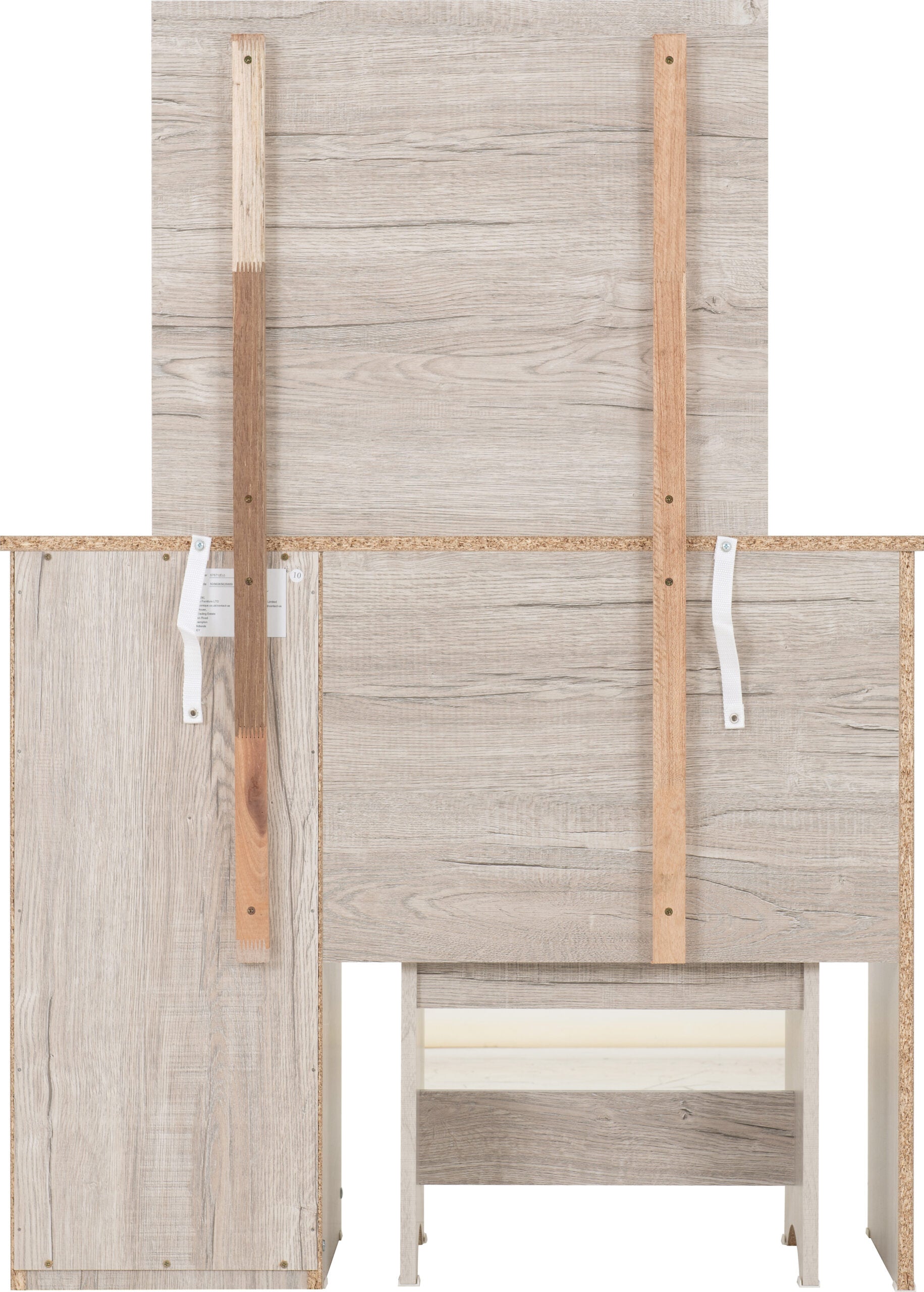 Malvern 3 Drawer Dressing Table Set Urban Snow/Steel Fabric