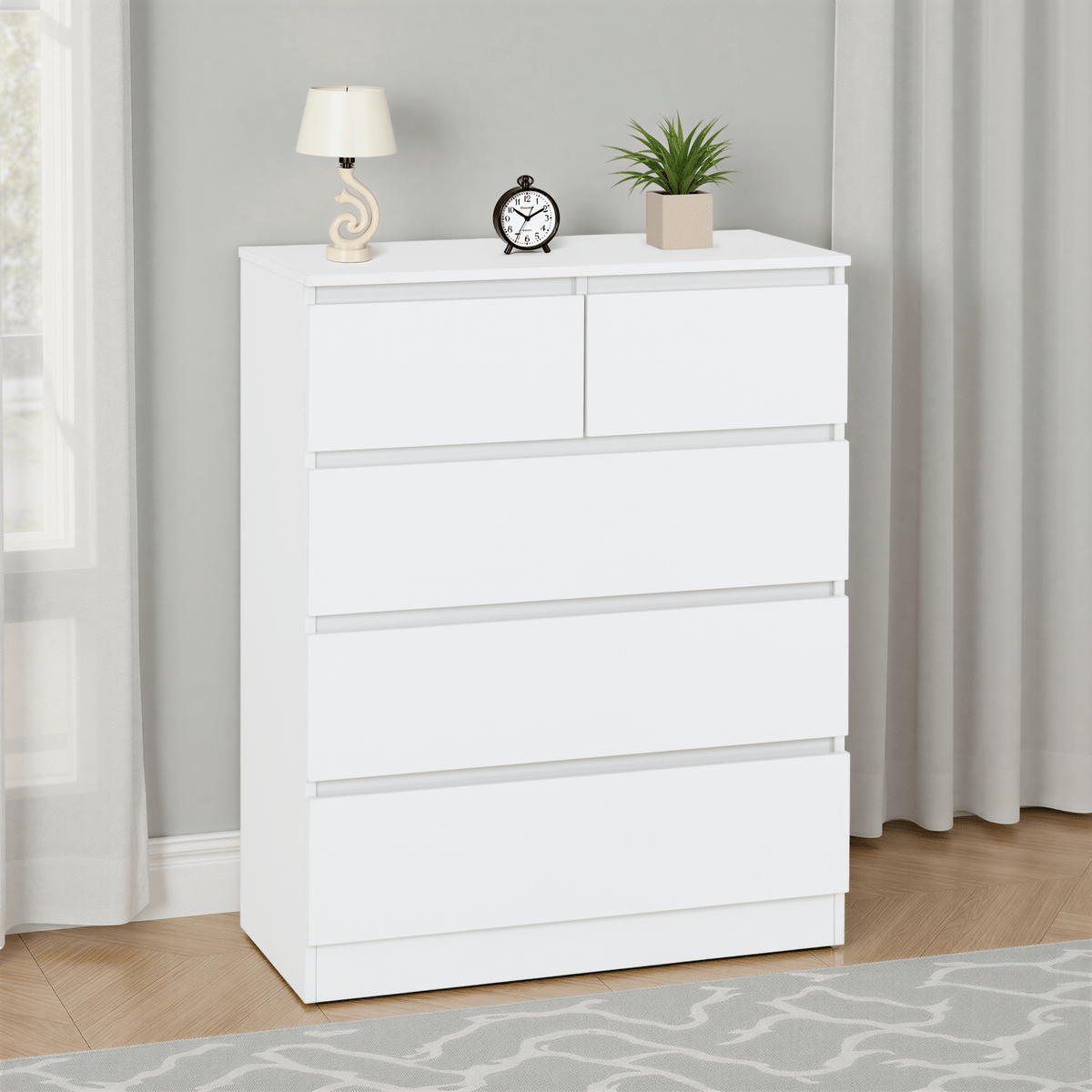 Malvern 3+2 Drawer Chest White