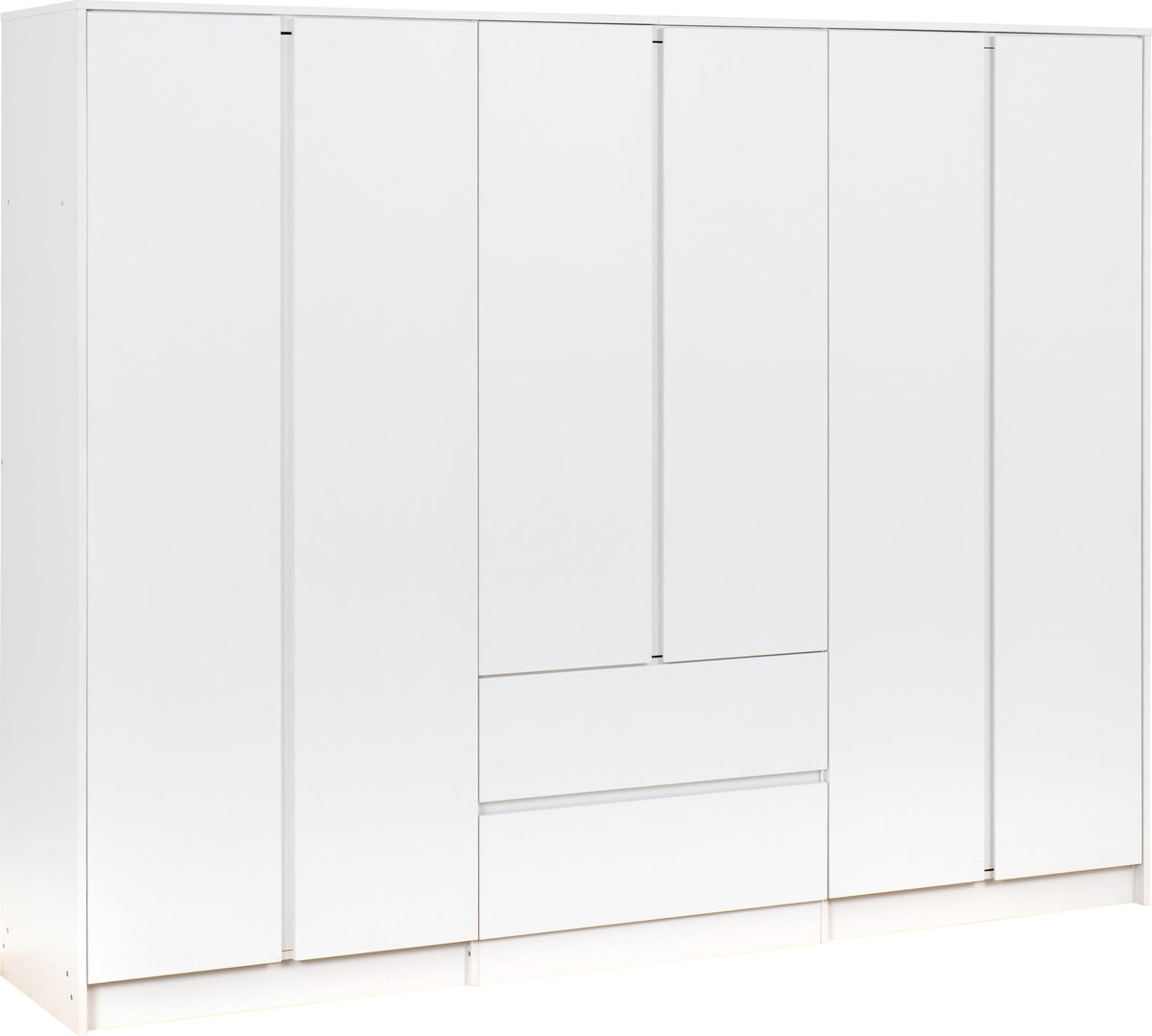 Malvern 6 Door 2 Drawer Wardrobe White