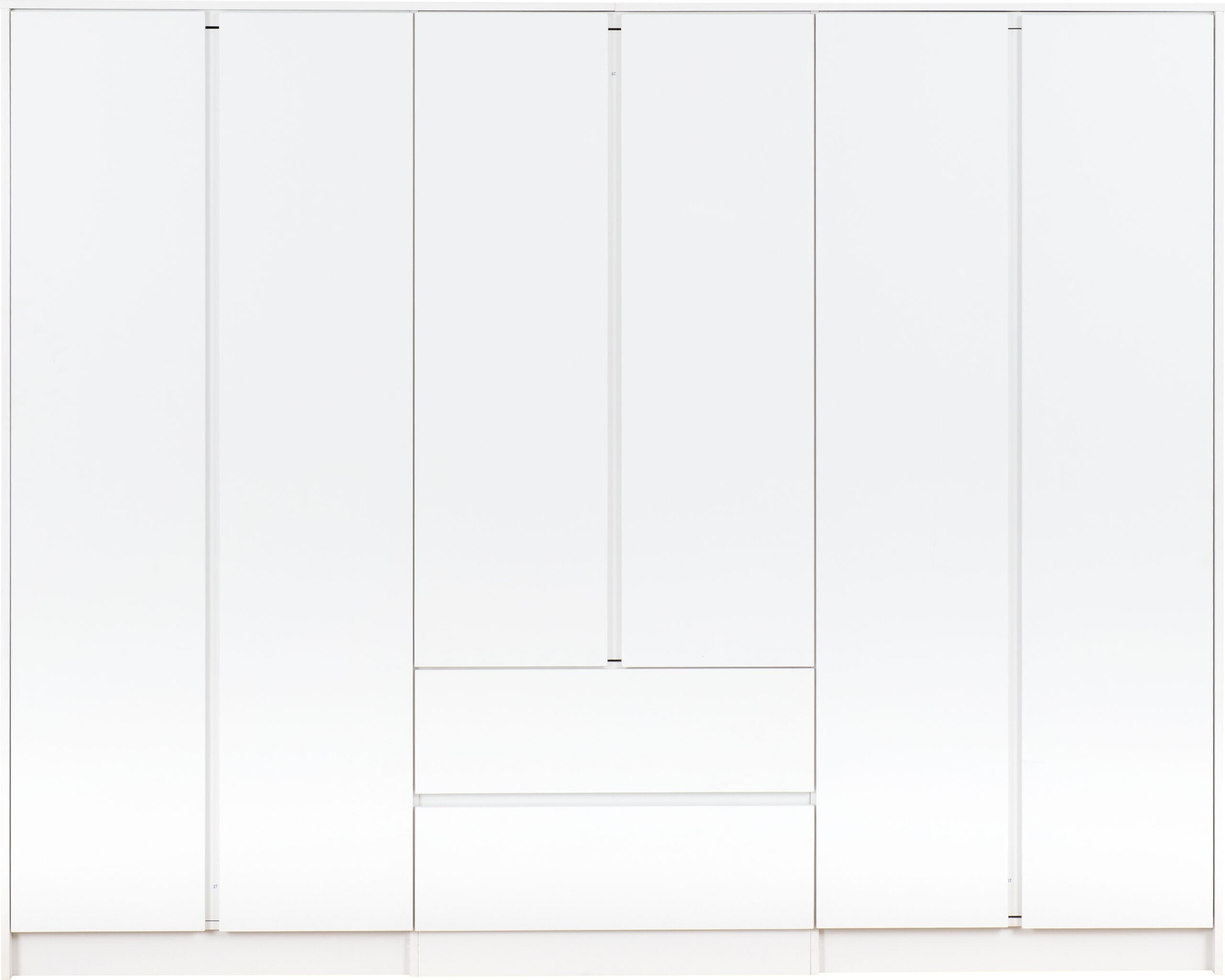 Malvern 6 Door 2 Drawer Wardrobe White