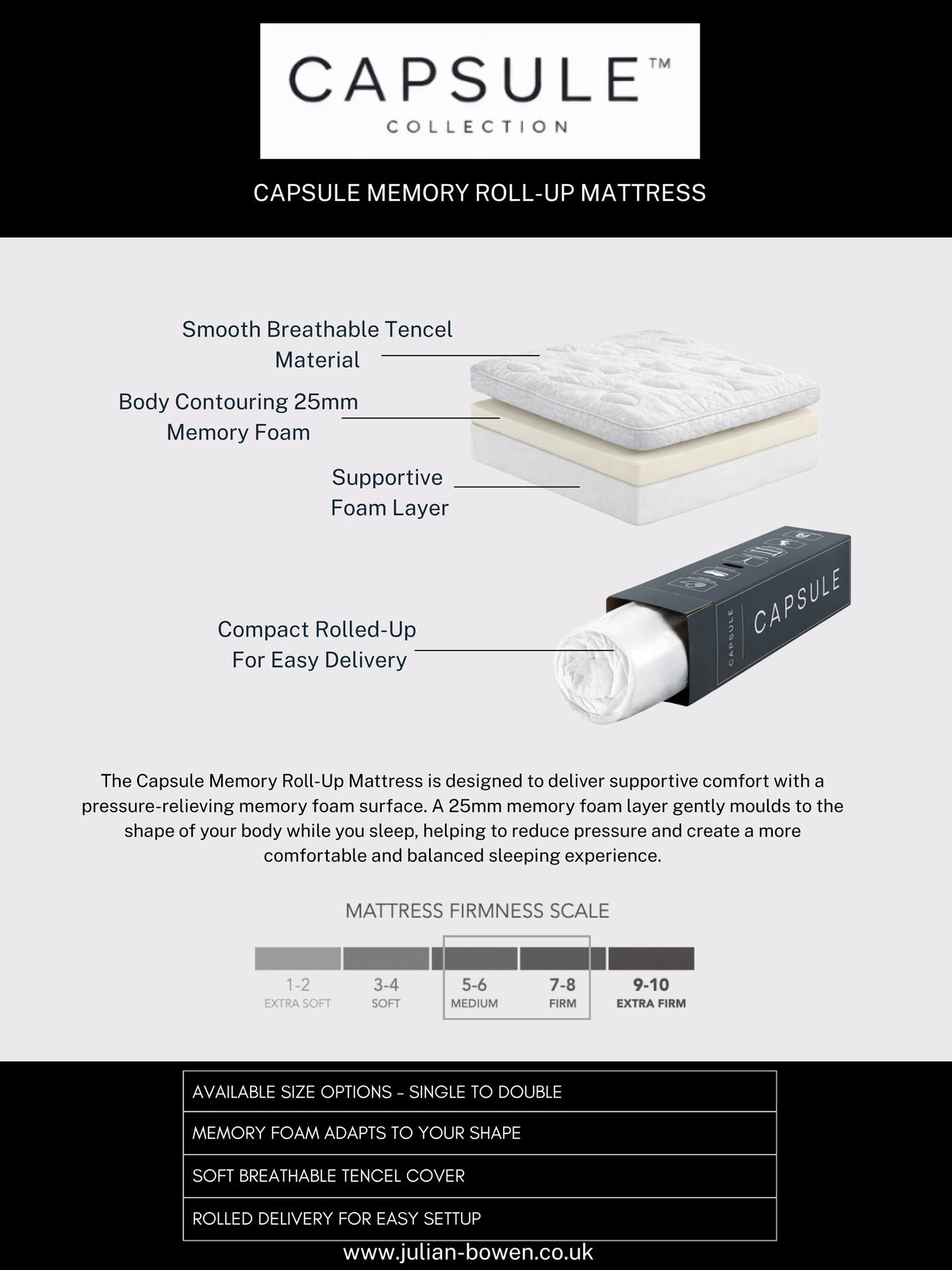 Capsule Memory Roll-Up 120cm Small Double Mattress