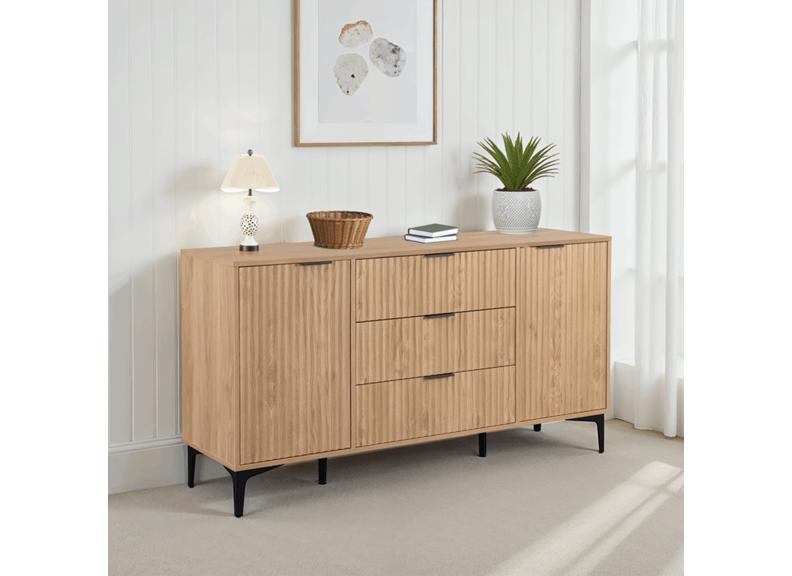 Miami Oak Two Door Three Drawer Sideboard