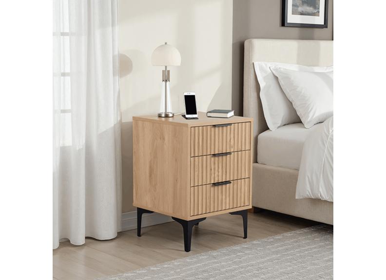 Miami Oak Three Drawer Bedside (PRE-ORDER FOR AUGUST)
