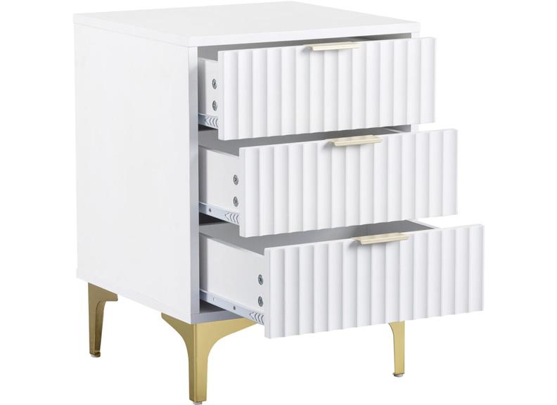 Miami White Three Drawer Bedside (PRE-ORDER FOR AUGUST)
