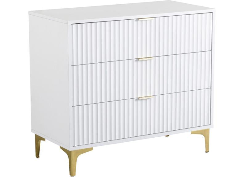 Miami White Three Drawer Bedroom Chest (PRE-ORDER FOR AUGUST)