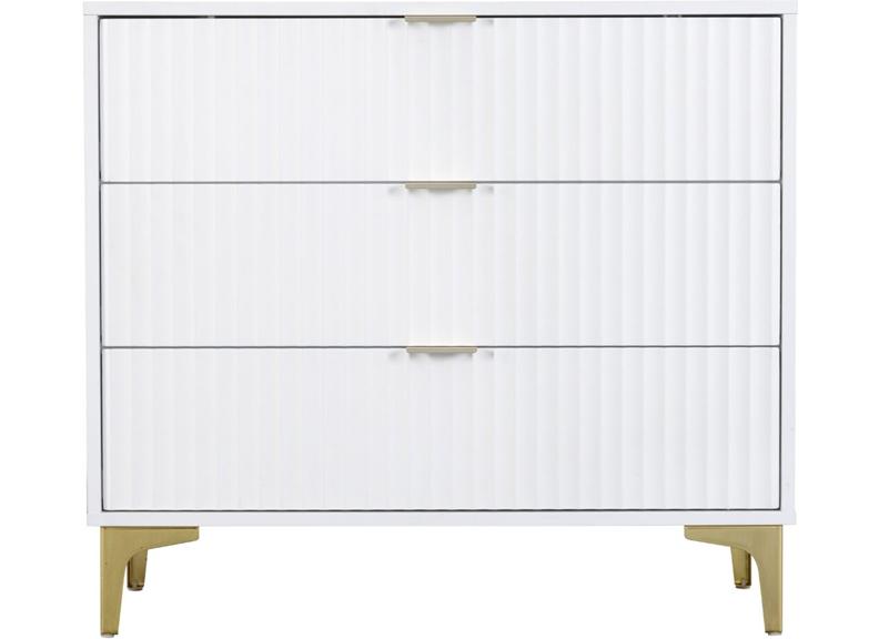 Miami White Three Drawer Bedroom Chest (PRE-ORDER FOR AUGUST)