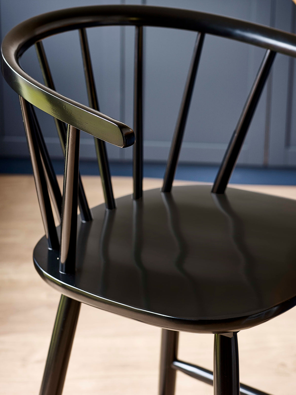 Modena Black Ash 112cm Solid Wood Bar Stool