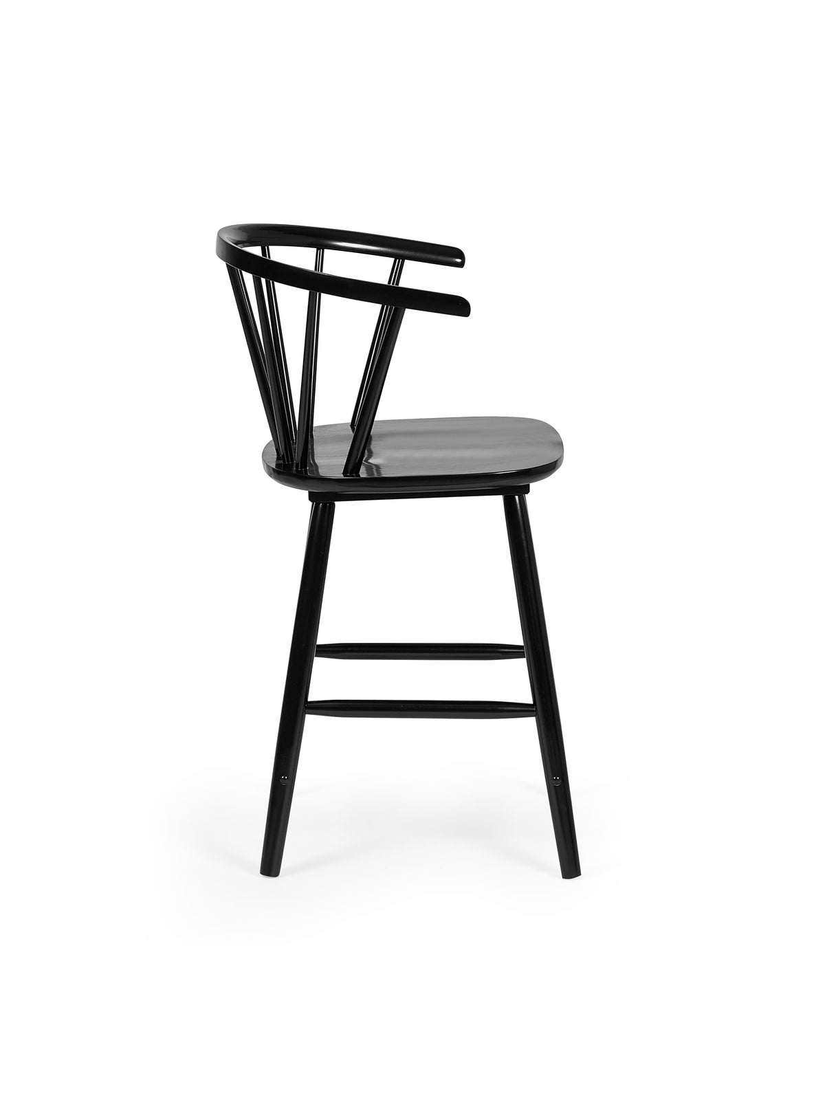 Modena Black Ash 112cm Solid Wood Bar Stool