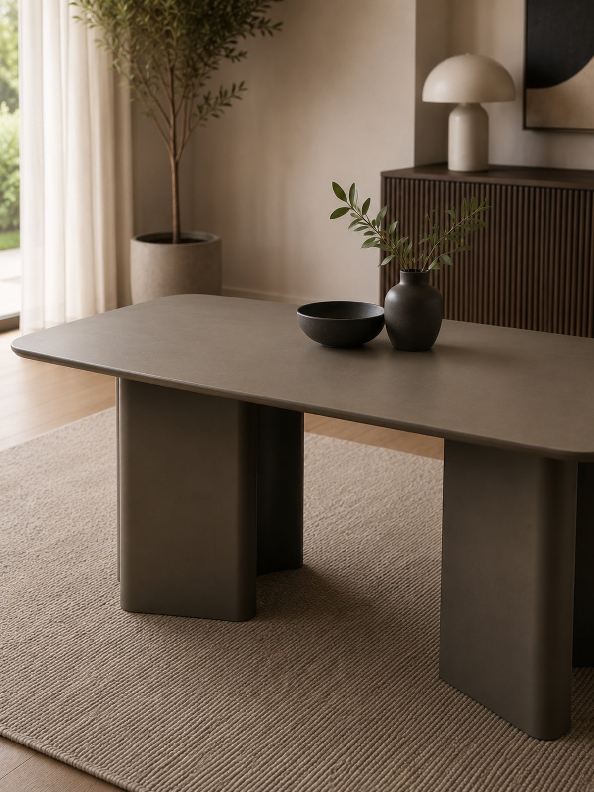 Moro Rectangular 6 Seater Dining Table - Matt Chocolate Brown