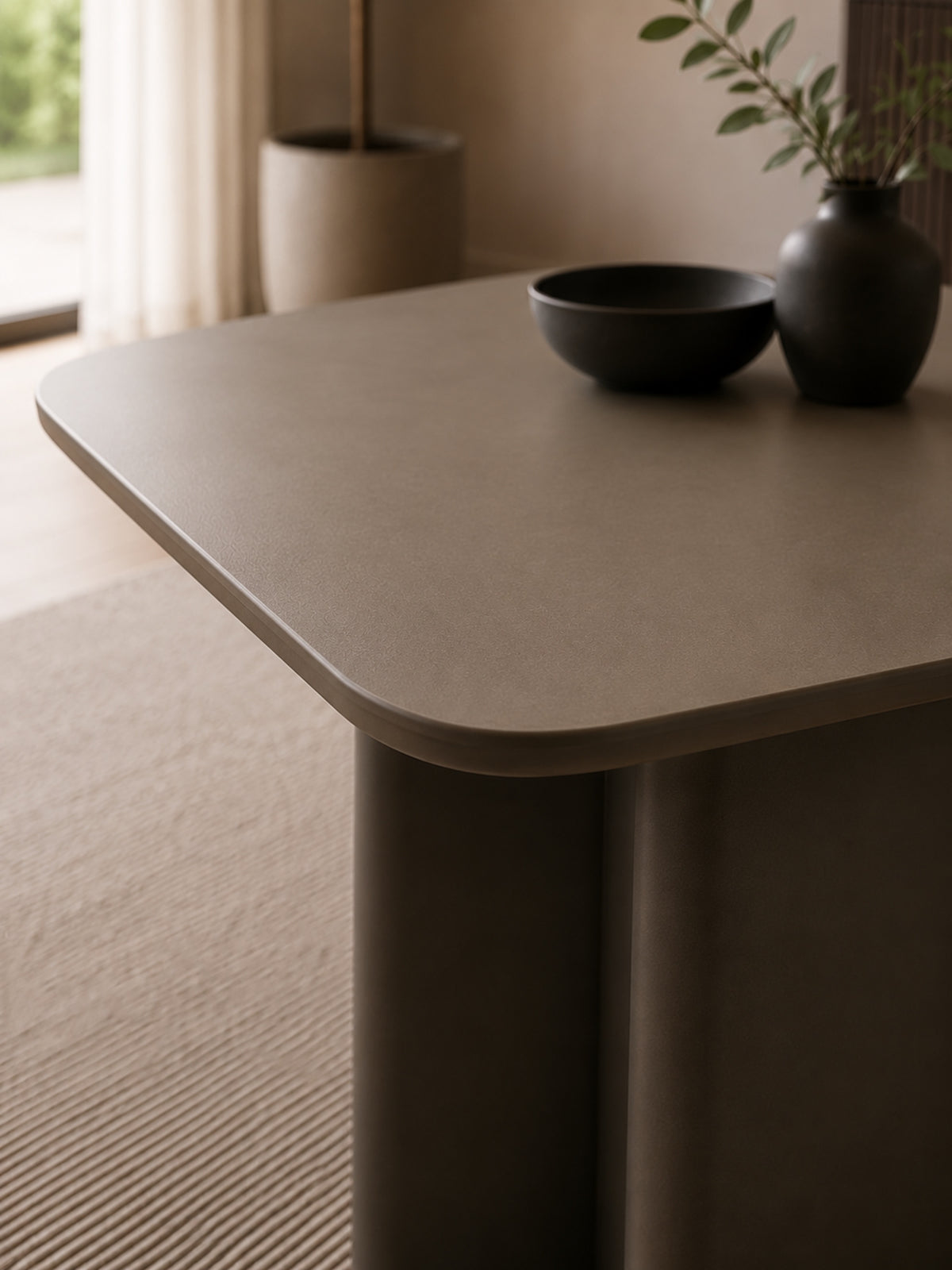 Moro Rectangular 6 Seater Dining Table - Matt Chocolate Brown