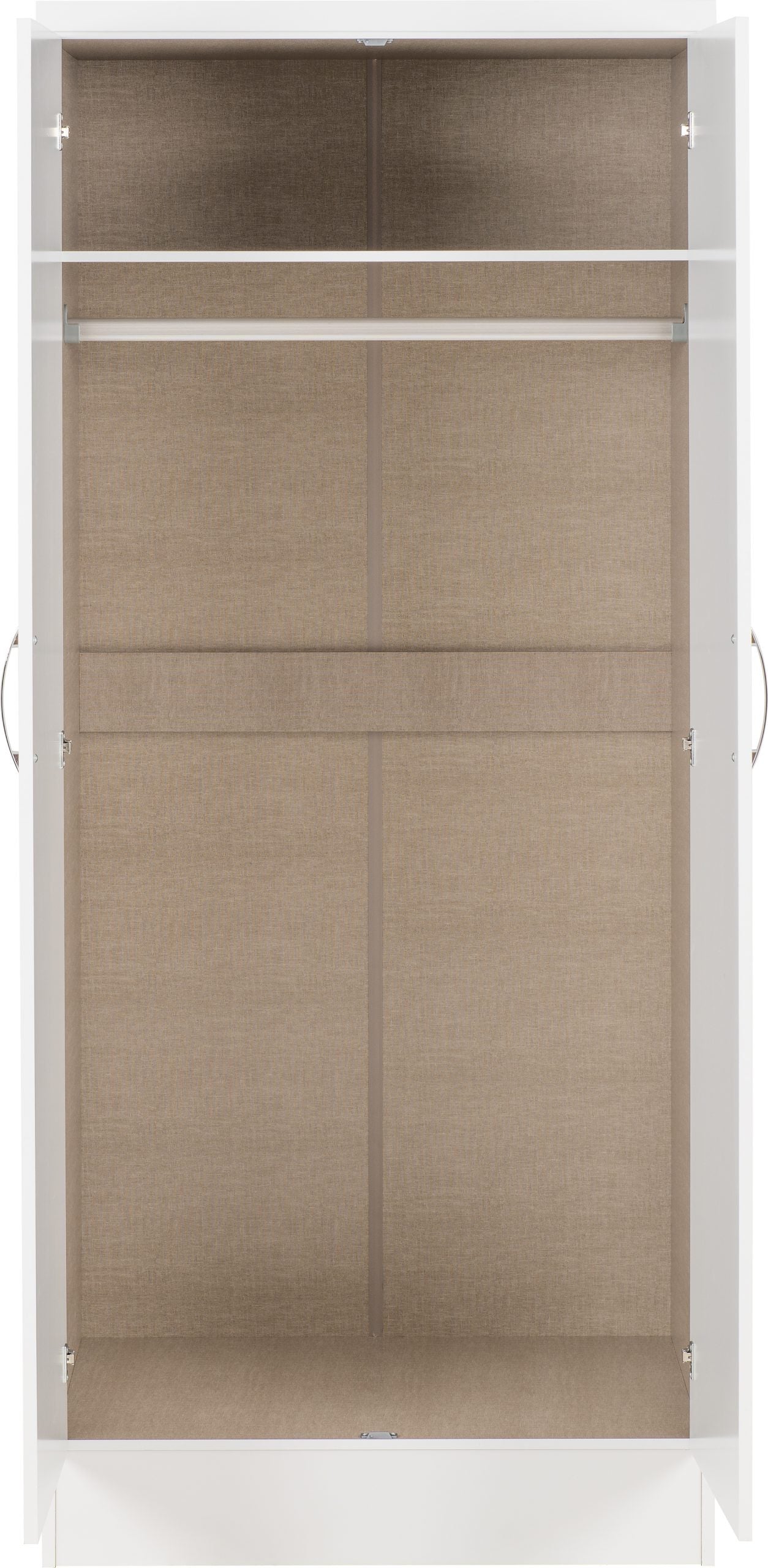 Nevada 2 Door All Hanging Wardrobe White Gloss