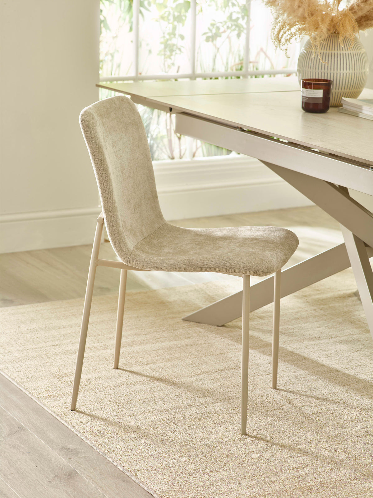 Nora Upholstered Dining Chair (Set of 4) - Cream Chenille