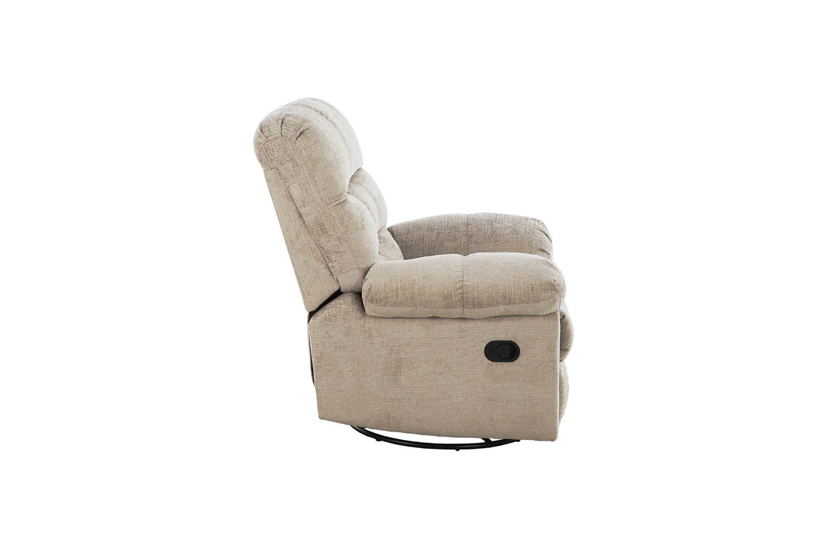 Nellie Glider Swivel Recliner – Latte with Lumbar Support
