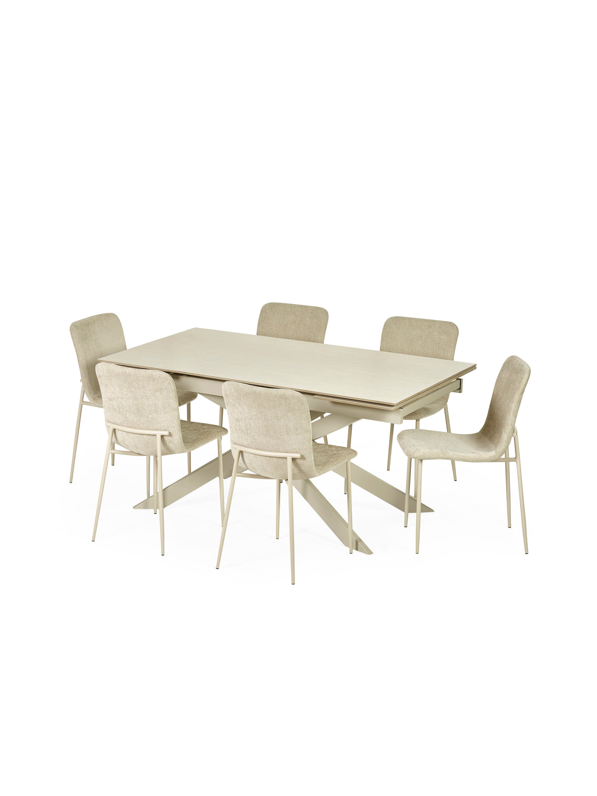 Osaka Stone Effect 160-200cm Rectangular Extending 6-8 Seater Dining Table