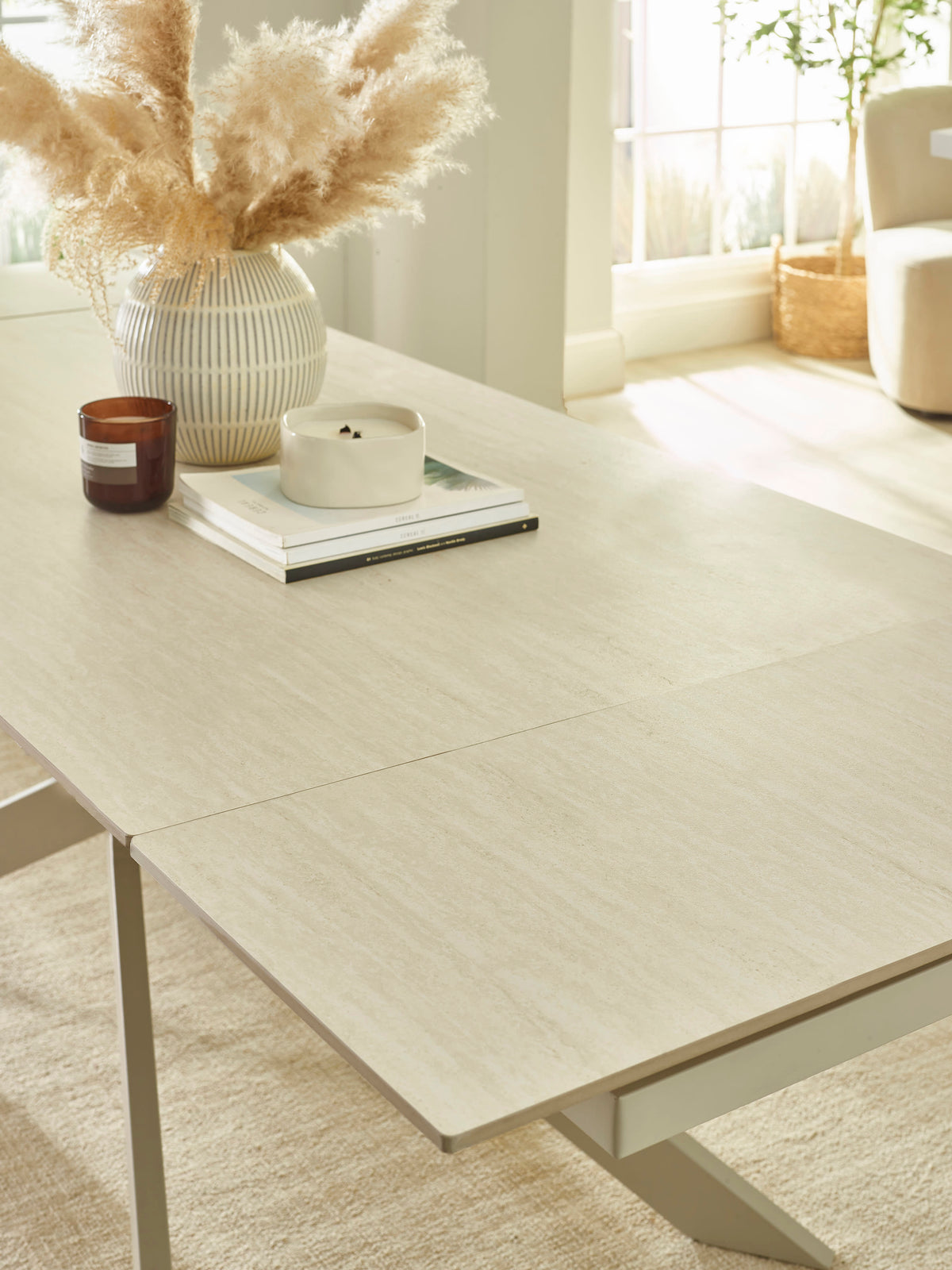 Osaka Stone Effect 160-200cm Rectangular Extending 6-8 Seater Dining Table
