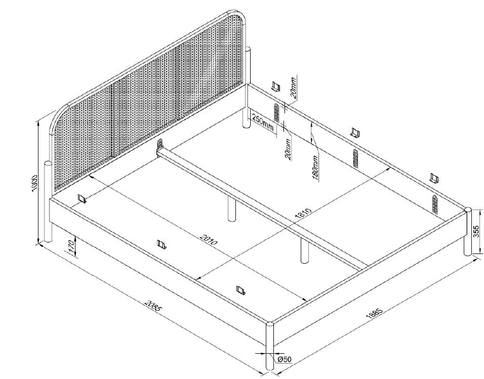 Olive Bed 180 X 200 Cm