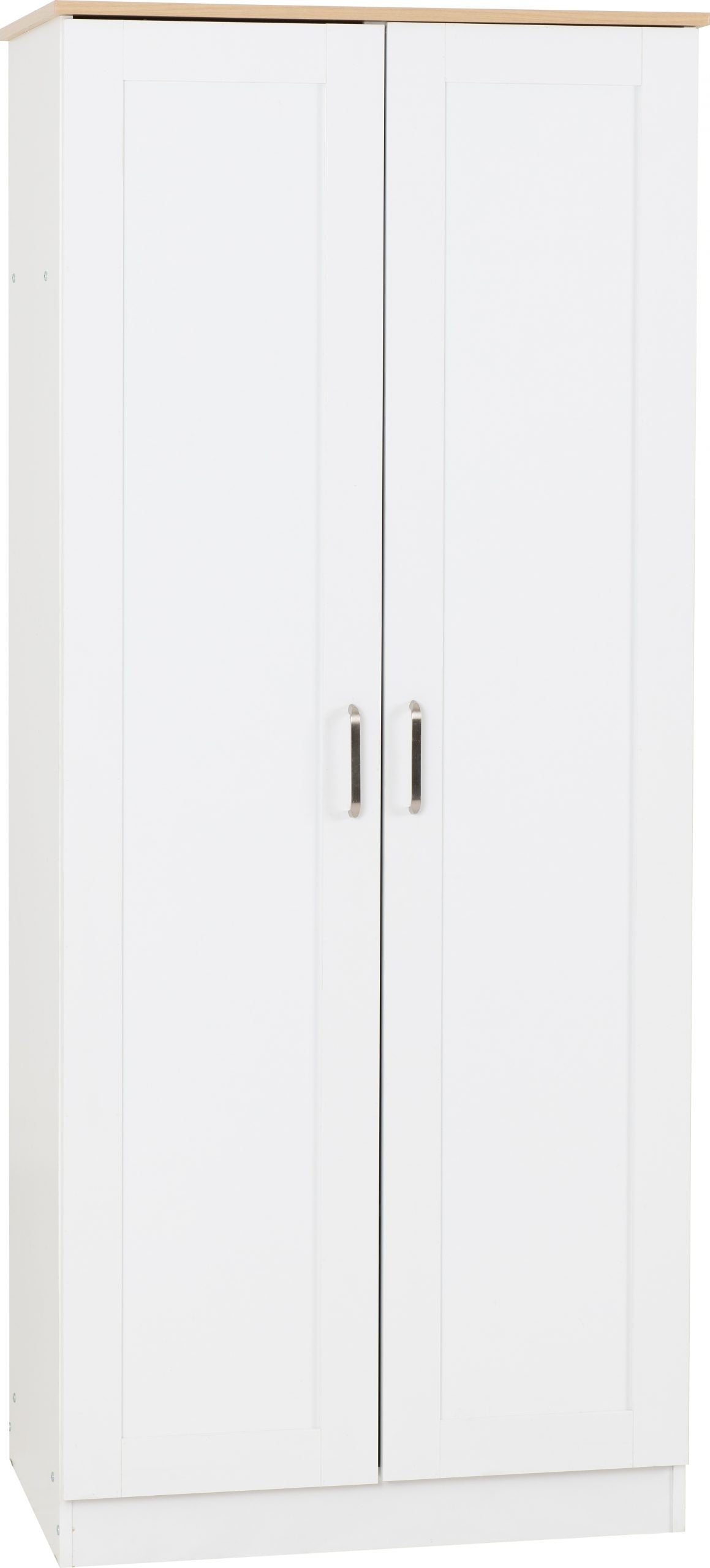 Portland 2 Door Wardrobe White/Oak Effect