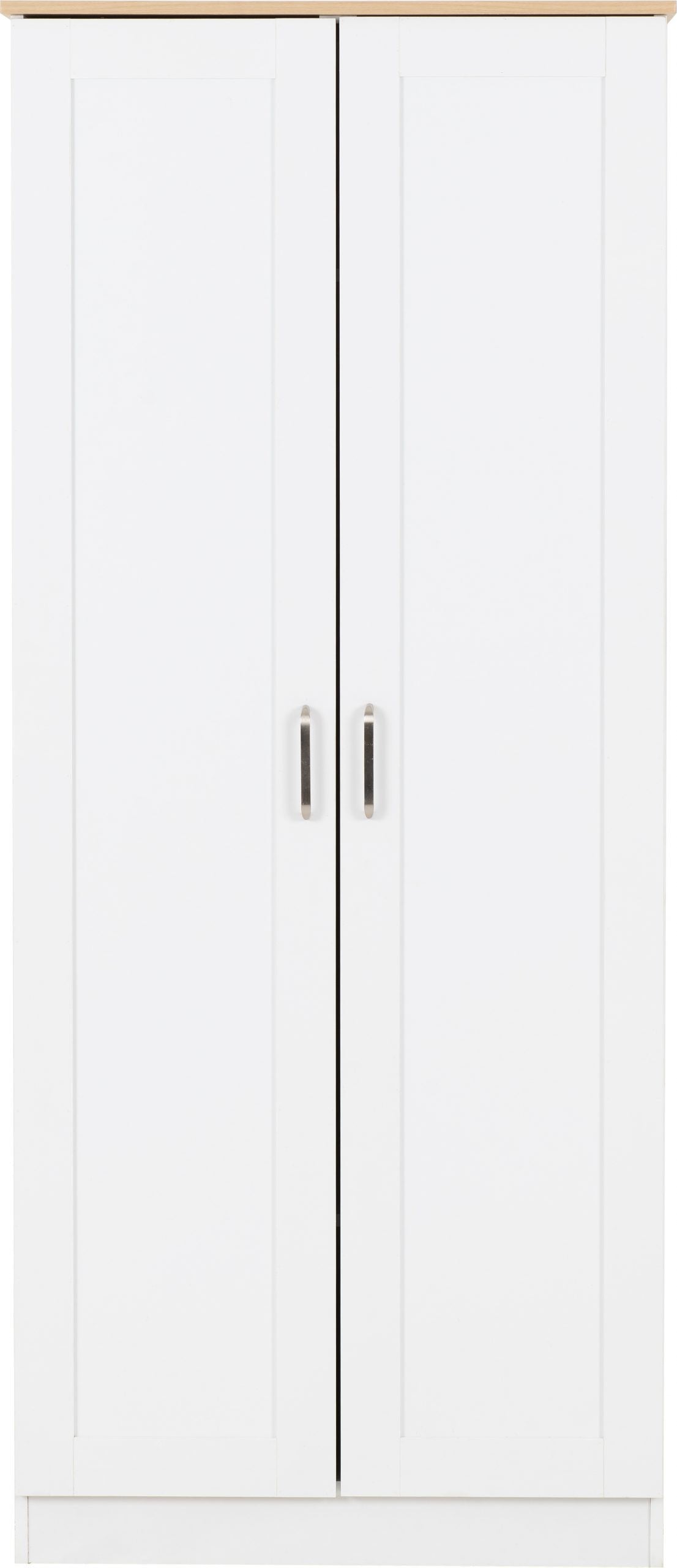 Portland 2 Door Wardrobe White/Oak Effect