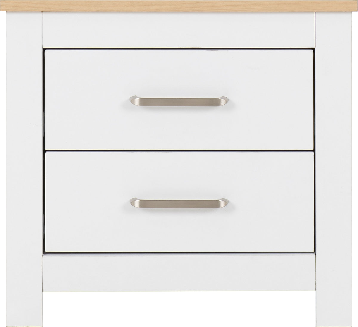 Portland 2 Drawer Bedside White/Oak Effect