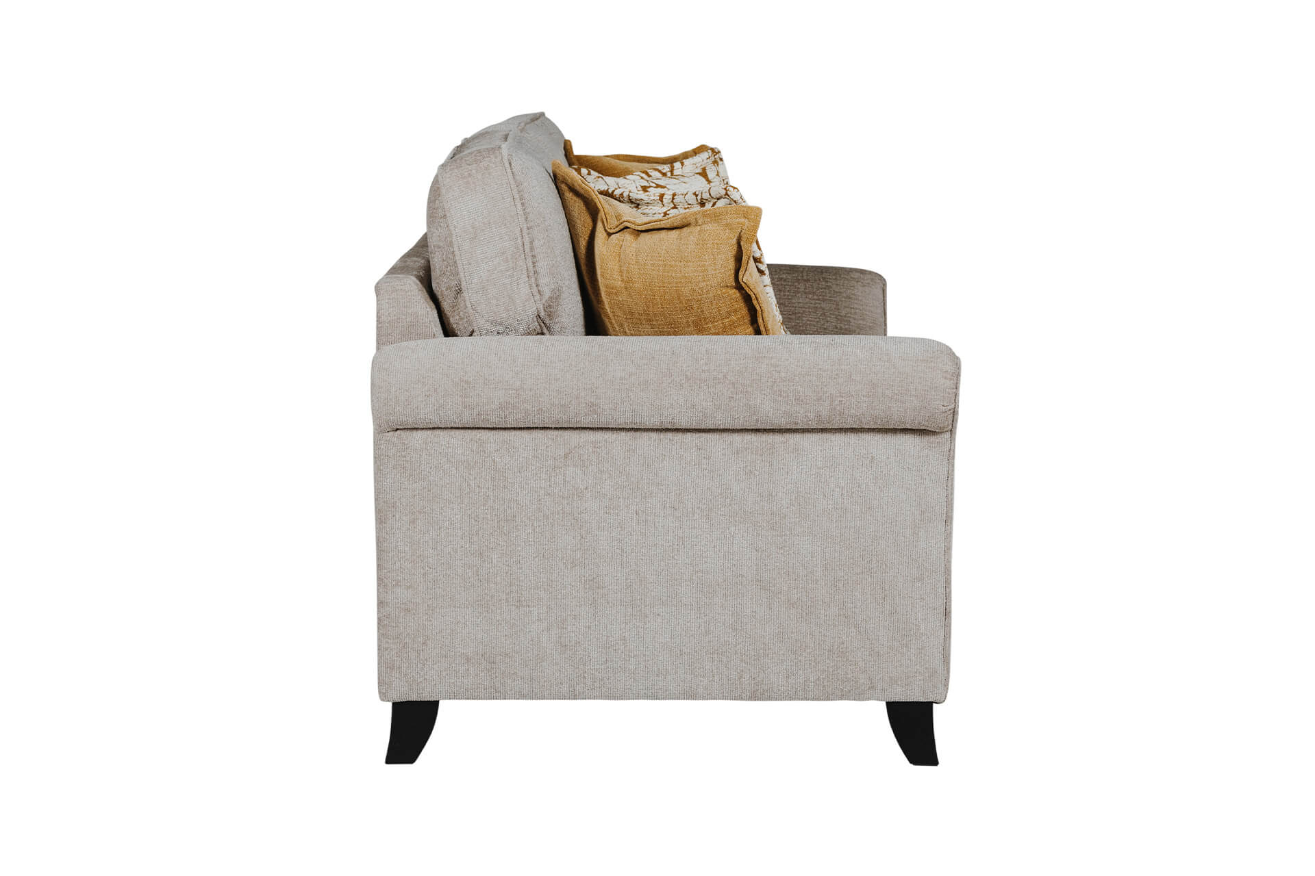 Pippa 2 Seater Sofa – Mink Upholstered with Scatter Cushions