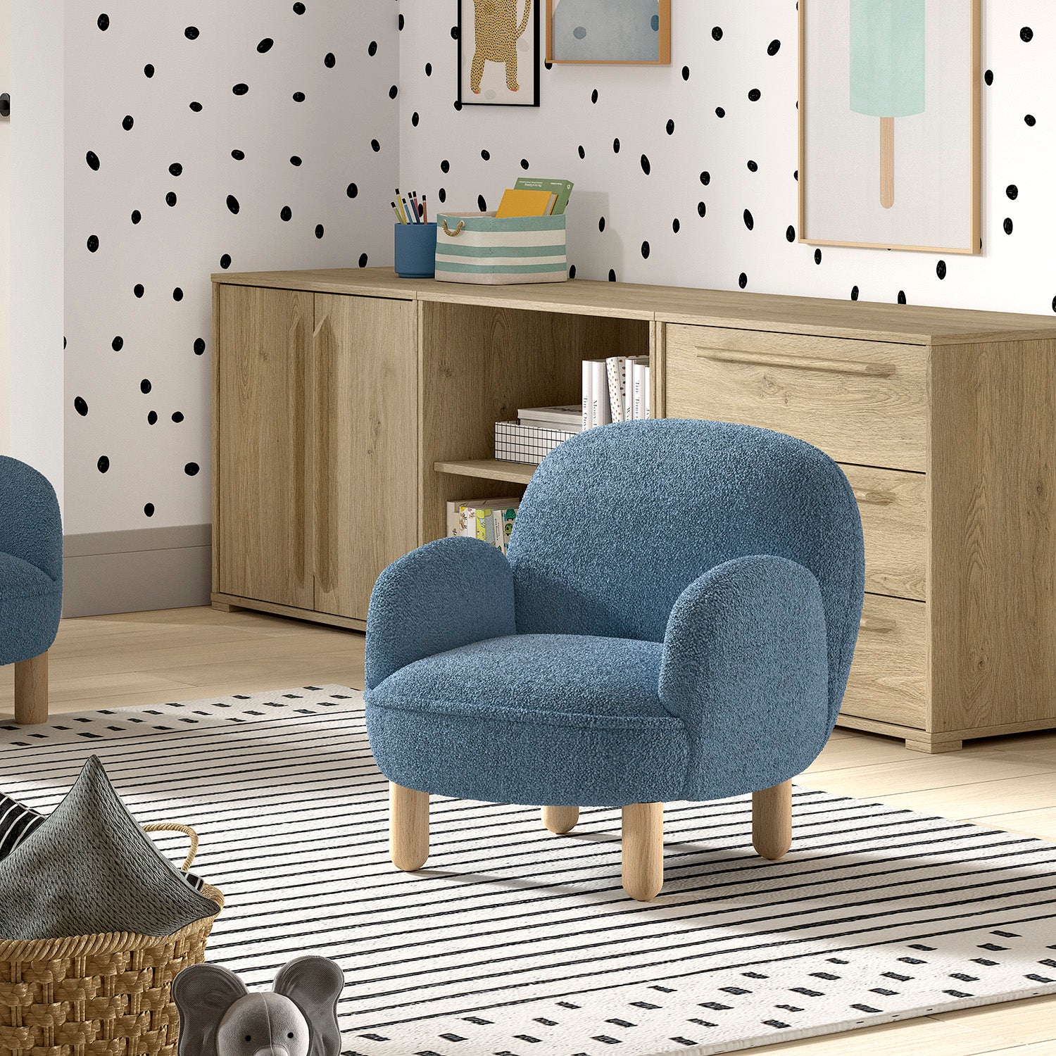 Rocky Sofa Simple Mini Bouclé Davis Blue