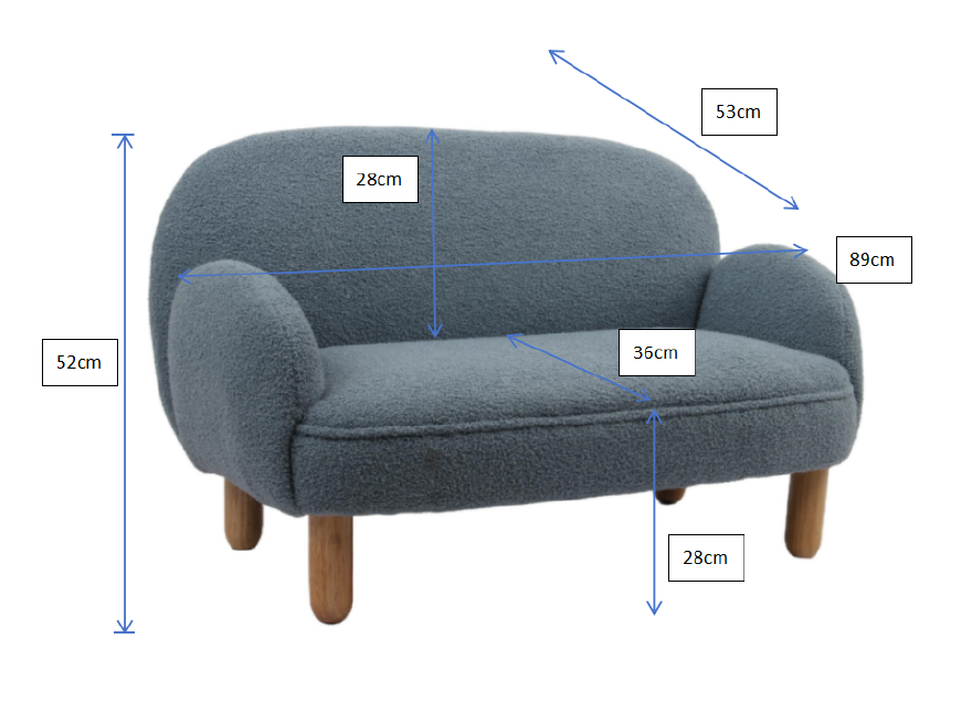 Rocky Sofa Double Mini Bouclé Davis Blue