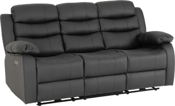 Roma 3+2 Electric Recliner Suite Grey Faux Leather - image 3