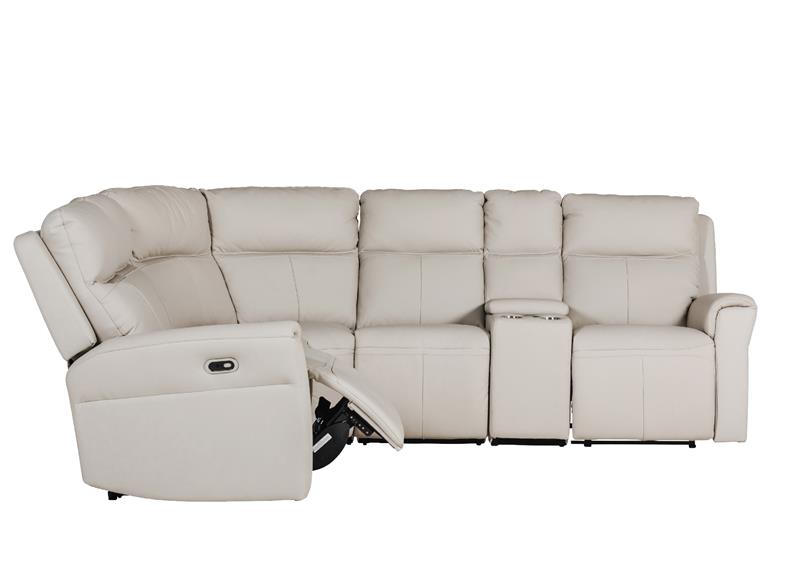 Russo Corner Group Electric Reclining Sofa – Stone Leather With USB Ports (4pcs)