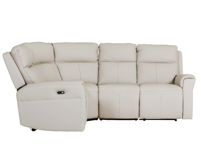 Russo Corner Group Electric Reclining Sofa – Stone Leather With USB Ports (4pcs)