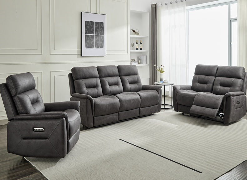 Rowan Powered Grey Reclining Armchair